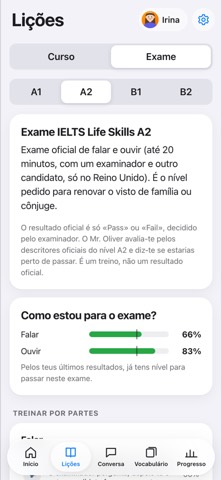Preparação para exames com o progresso